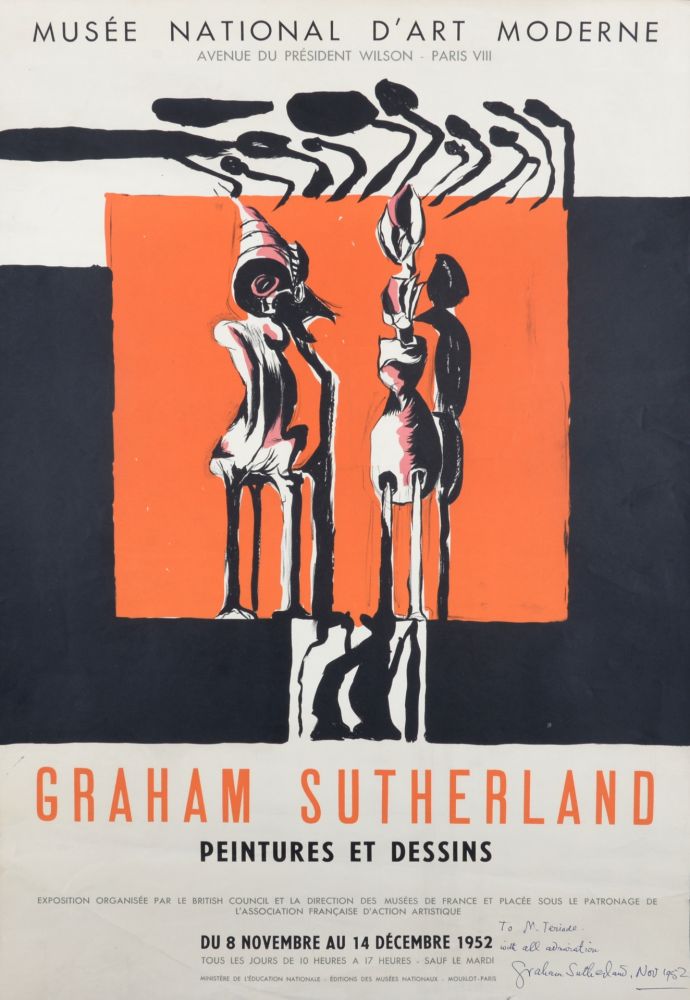 Lithographie Sutherland - Peintures et dessins, Musée National d'Art Moderne, 1952