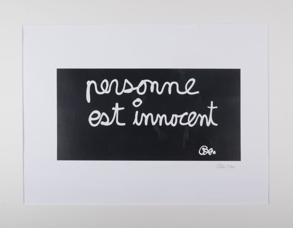 Lithographie Vautier - Personne est innocent