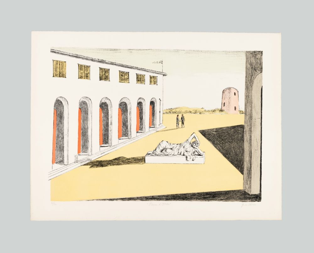 Lithographie De Chirico - Piazza d'Italia