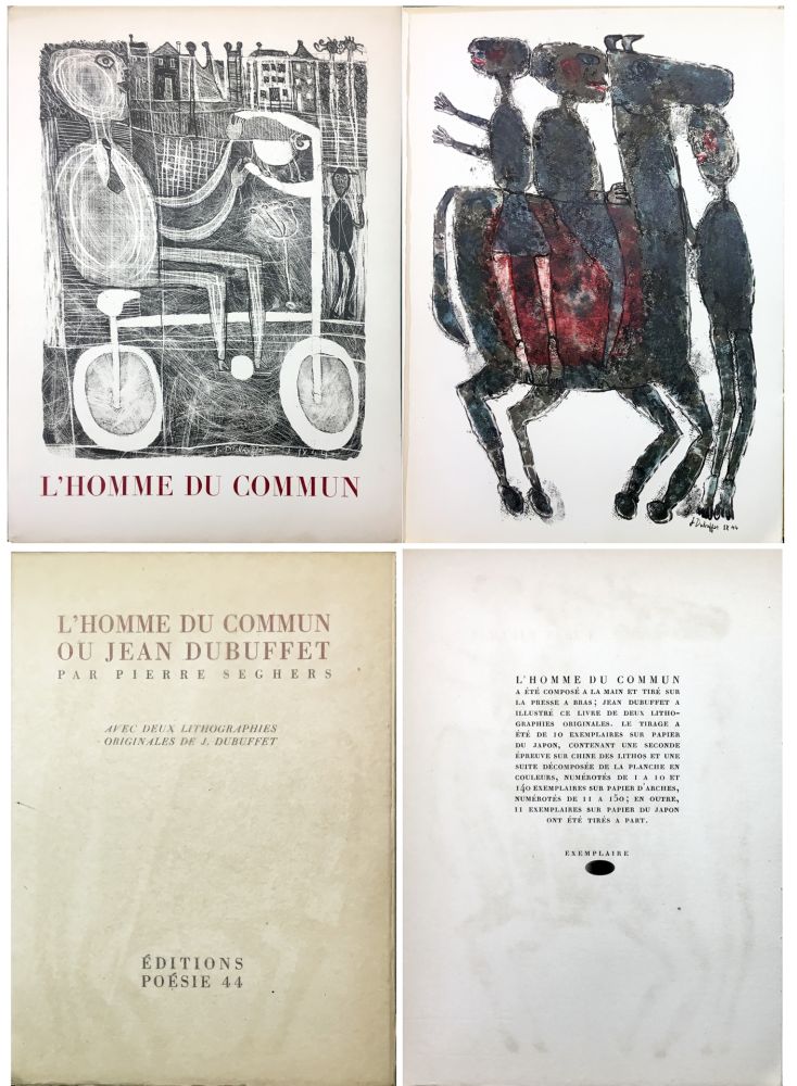 Aucune Technique Dubuffet - Pierre Seghers : L'HOMME DU COMMUN. Lithographies de Jean Dubuffet (1944)