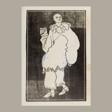 Gravure Sur Bois Löffler - Pierrot mit Syrinx (Pierrot with Syrinx)