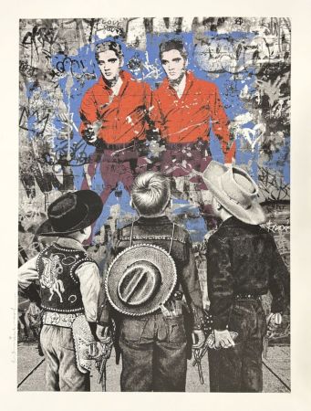 Sérigraphie Mr Brainwash - Playing Cowboy