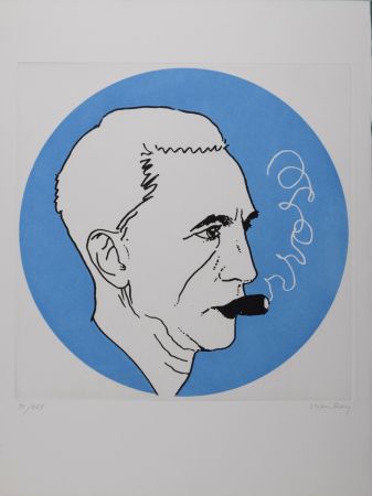 Gravure Ray - Portrait de Marcel Duchamp, 1971 - Hand-signed