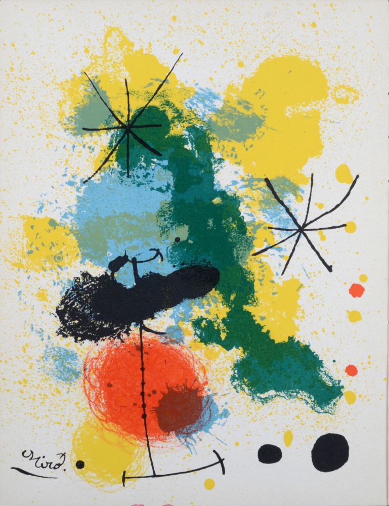 Lithographie Miró - Pour Fernand Mourlot, 1964.