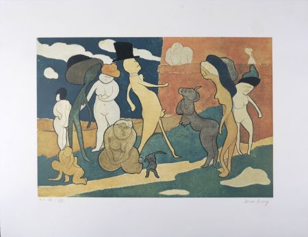 Lithographie Ray - Promenade, 1968 - Hand-signed