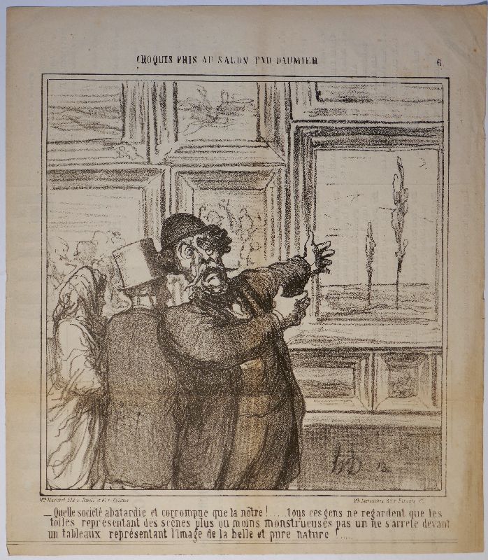 Lithographie Daumier - – Quelle société abatardie et corrompue que la nôtre!.....