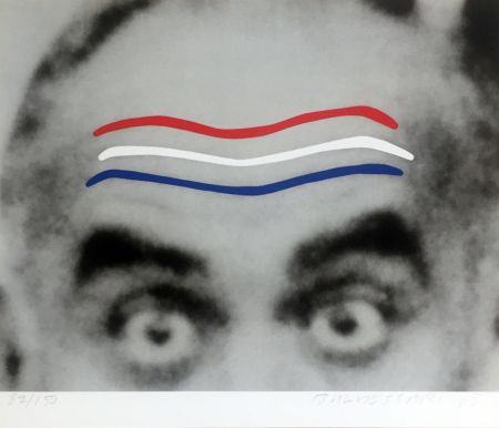 Sérigraphie Baldessari - Raised Eyebrows/Furrowed Foreheads (Red, White and Blue) from the Artist for Obama Portfolio