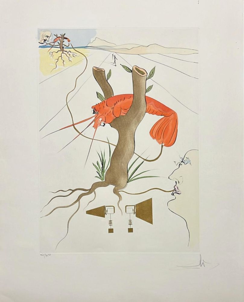 Lithographie Dali - Salvador Dalí - Le Téléphone, from Hommage à Leonardo da Vinci