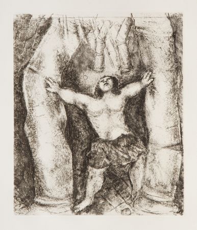 Gravure Chagall - Samson Overturns the Columns