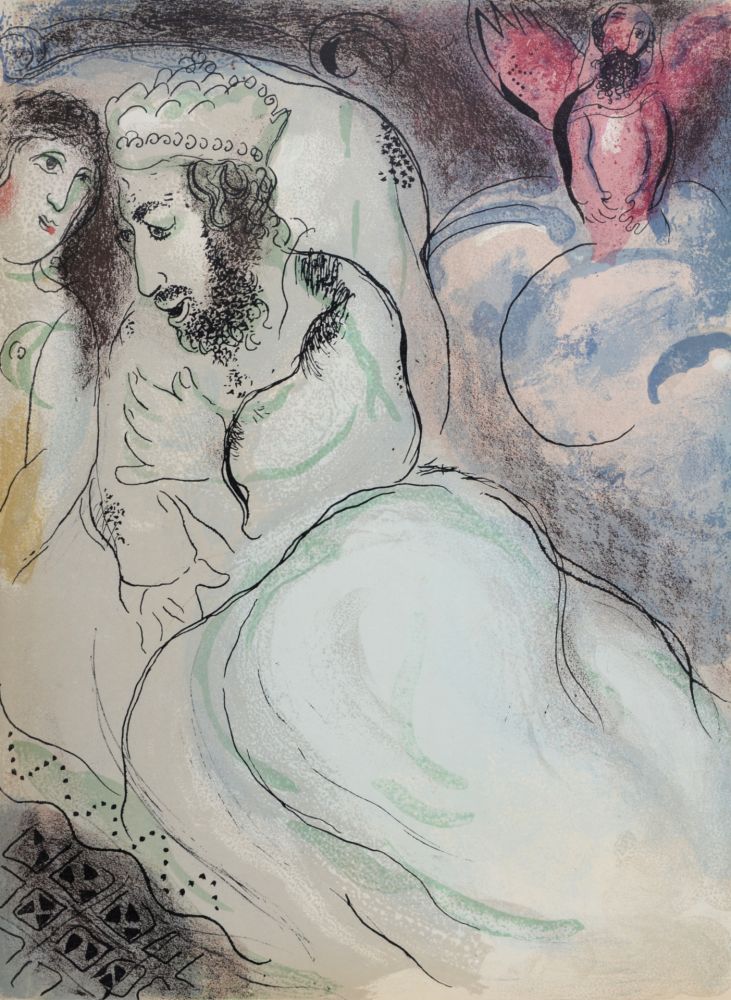 Lithographie Chagall - Sara et Abimelech, 1960