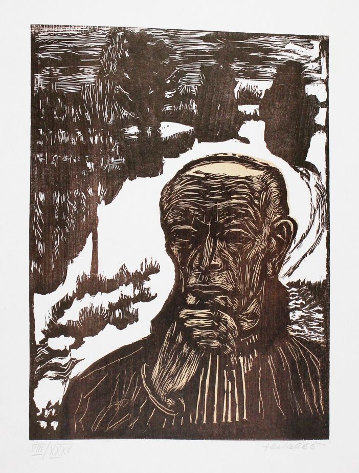 Gravure Sur Bois Heckel - (Self-)Portrait