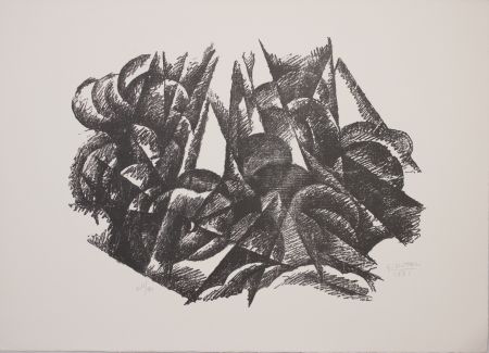 Lithographie Dottori - Sensazione di rumori-forme-luci