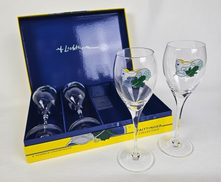 Sérigraphie Lichtenstein - Set of 4 Taittinger Collection Champagne Flutes