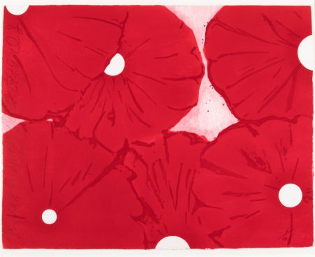 Gravure Sur Bois Sultan - Six Red Flowers