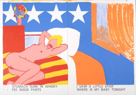 Lithographie Wesselmann - Stomach Sunk in Whisky Pee Inside Pants