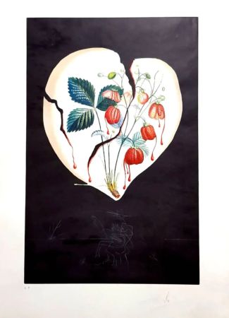 Lithographie Dali - Strawberry Heart