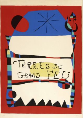 Lithographie Miró - Terres de Grand Feu