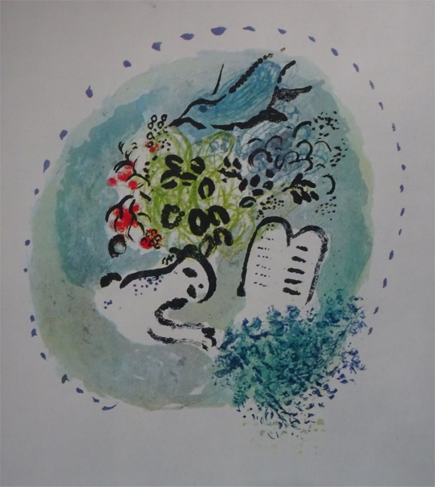 Lithographie Chagall - Tete de Chapitre