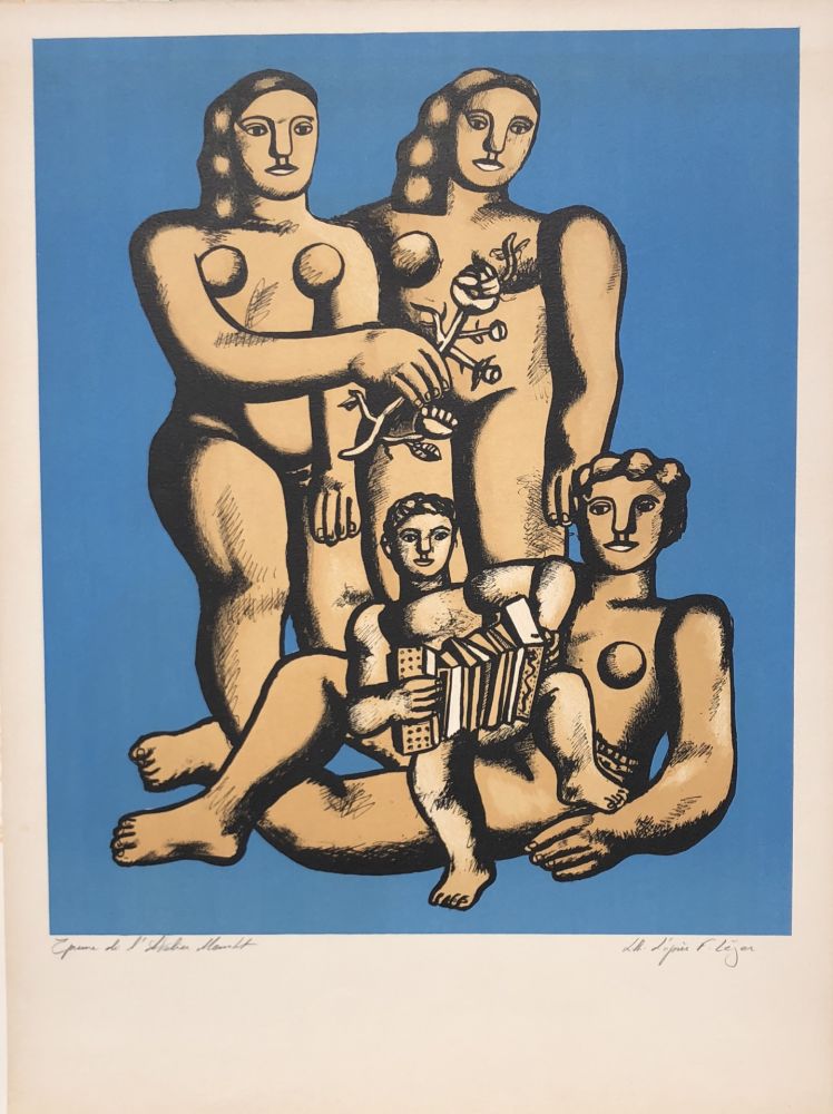 Lithographie Leger - The Accordionist's Family