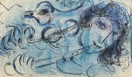 Lithographie Chagall - The Flute Player