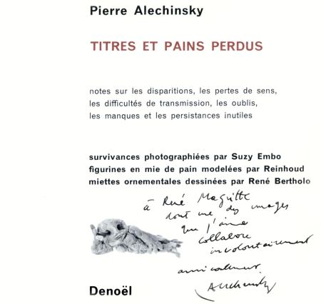 Livre Illustré Alechinsky - Titres et Pains perdus