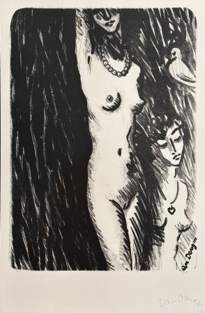 Lithographie Van Dongen - Torso - Two Girls with a Pigeon'