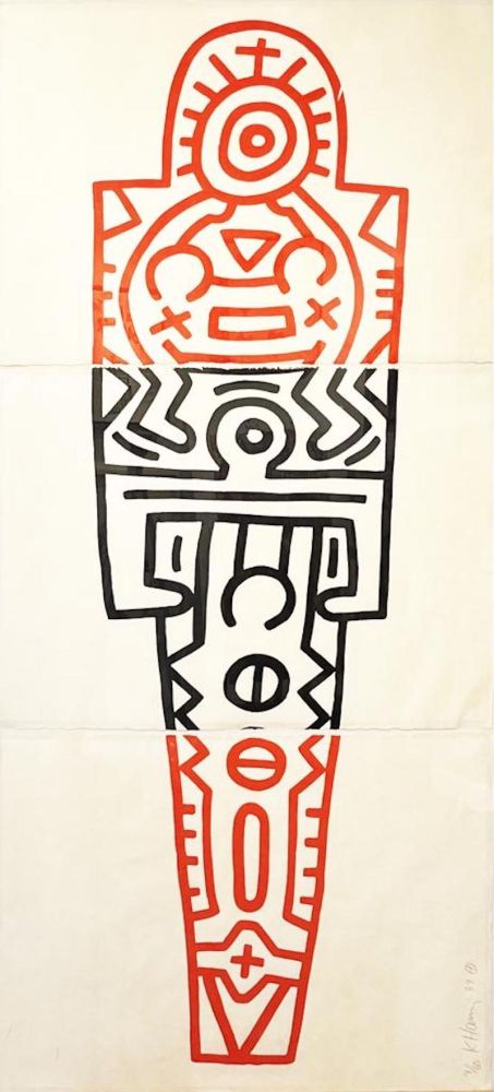 Gravure Sur Bois Haring - Totem