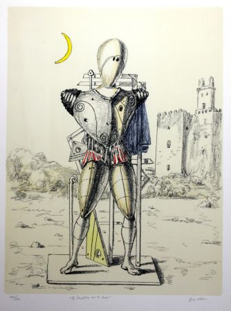 Lithographie De Chirico - Trovatore con la luna