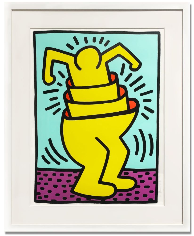 Sérigraphie Haring - Untitled (Cup Man)