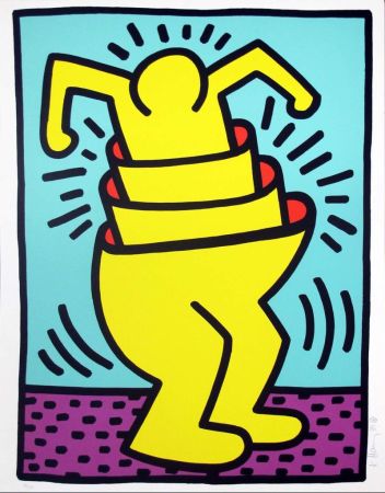 Sérigraphie Haring - Untitled (Cup Man)