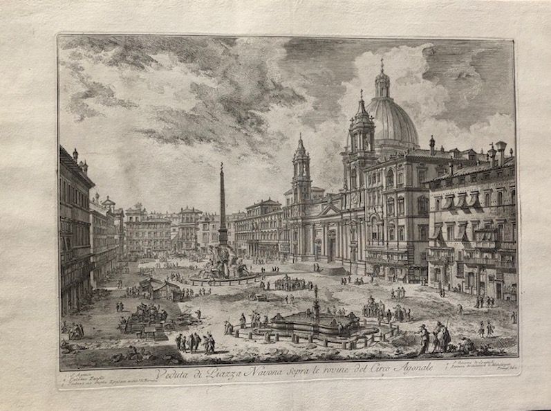 Eau-Forte Piranesi - Veduta di Piazza Navona sopra le rovine del circo atonale