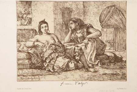 Lithographie Delacroix - Women of Algiers (color)