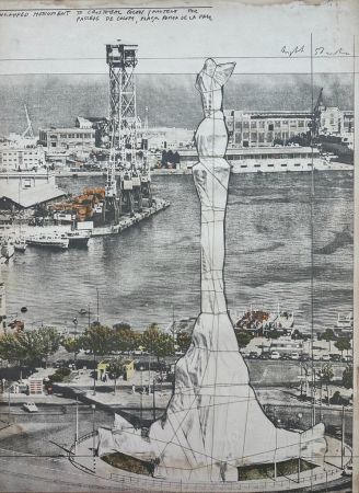 Lithographie Christo & Jeanne-Claude - Wrapped monument