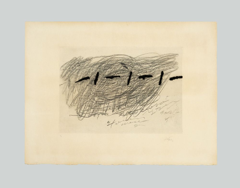 Gravure Tàpies - Écriture